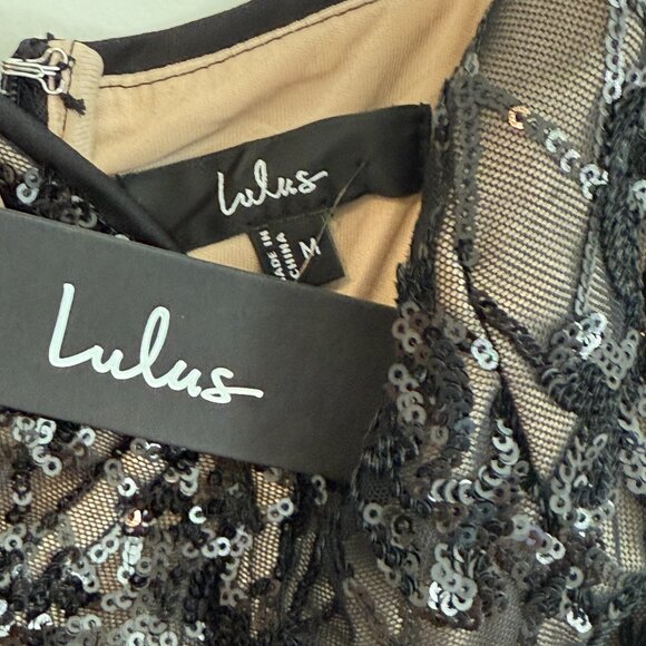 Lulus Moonlit Love Black Sequin Sleeveless Maxi Dress - Size M - Picture 6 of 6